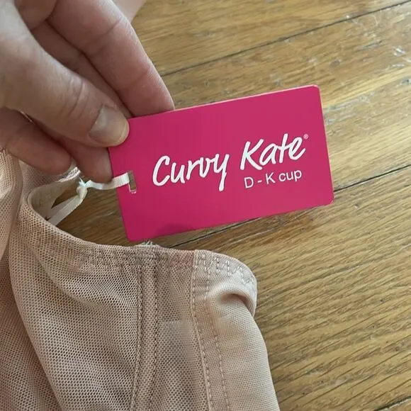 NEW Curvy Kate Eye Spy Balcony Bra 38F NWT Blush Pink Nude Sheer Large Bust - Picture 4 of 10